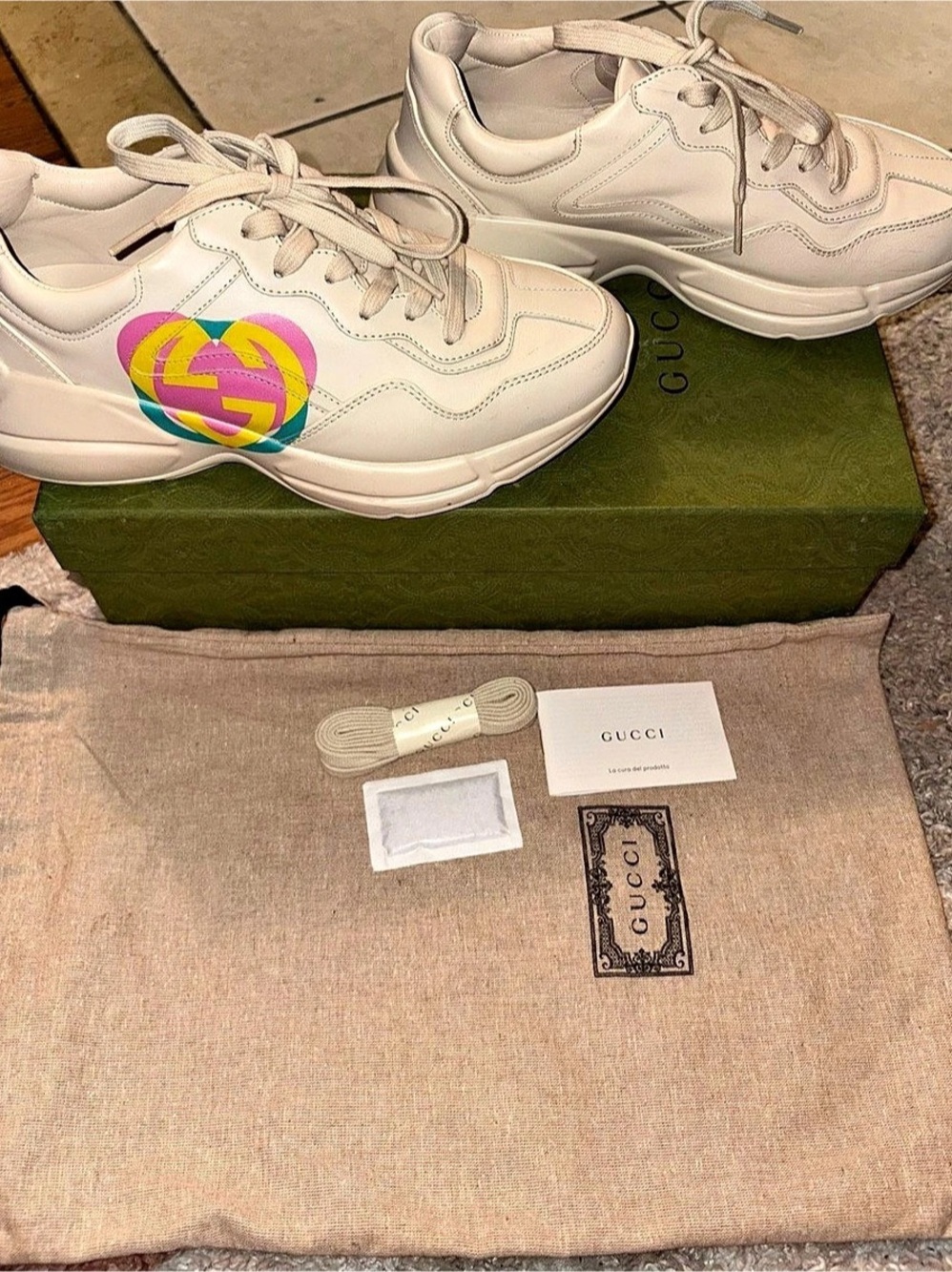 Gucci Rhyton Sneakers White EU 38.5